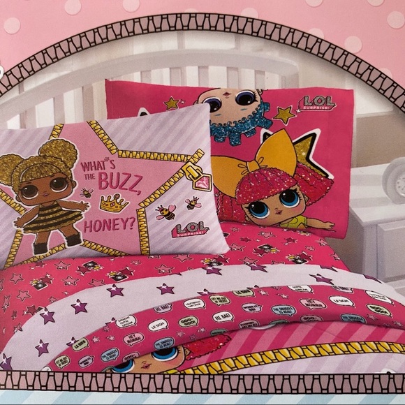 L O L Surprise! Girls Full Bedding Sheet 4 Pc Set - Picture 5 of 6
